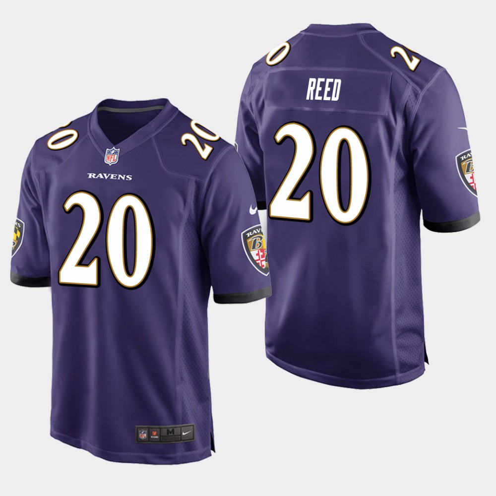 Men's Baltimore Ravens #20 Ed Reed Purple NFL Game Jersey